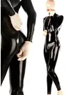 Black Latex Fetish Catsuit Second Skin Jumpsuit Front Zip Crotch Zip Latex Catsuit without Hood Black Latex Fetish Catsuit Second Skin Jumpsuit Front Zip Crotch Zip Latex Catsuit without Hood