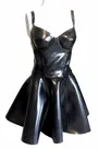 Female Natural Latex Dress Exotic Dancewear Sexy Fetish Second Skin Pleated Open Back Mini Latex Dress Female Natural Latex Dress Exotic Dancewear Sexy Fetish Second Skin Pleated Open Back Mini Latex Dress