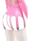 Custom-made Pink Sexy Mini Latex Skirts Garters Front Zippers Second Skin Bottoms without Stockings