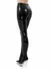 Second Skin Natural Latex Trousers Sexy Black Fetish Latex Pants High Waist Latex Leggings with Socks Customize for Women