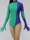 Second Skin Split Leotard Long Sleeve Women Spandex Zentai Skinsuit Leotard