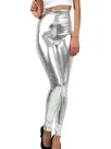 Second Skin Silver Leggings Wet Look Shiny Metallic Pants