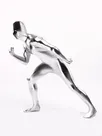 Silver Second Skin Full Body Wet Look Shiny Metallic Zentai Catsuit Skinsuit