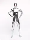 Silver Second Skin Full Body Wet Look Shiny Metallic Zentai Catsuit Skinsuit