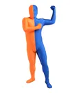Orange Blue Split Second Skin Full Body Lycra Spandex Zentai Catsuit Skinsuit Orange Blue Split Second Skin Full Body Lycra Spandex Zentai Catsuit Skinsuit