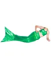 Second Skin Green Wet Look Shiny Metallic Tail Mermaid Animal Costume Second Skin Green Wet Look Shiny Metallic Tail Mermaid Animal Costume