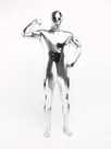 Silver Second Skin Full Body Wet Look Shiny Metallic Zentai Catsuit Skinsuit