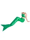 Second Skin Green Wet Look Shiny Metallic Tail Mermaid Animal Costume Second Skin Green Wet Look Shiny Metallic Tail Mermaid Animal Costume
