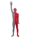 Grey Red Second Skin Full Body Lycra Spandex Zentai Catsuit Skinsuit