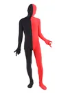 Red and Black Split Second Skin Full Body Lycra Spandex Zentai Catsuit Skinsuit