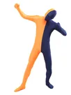 Orange Navy Split Costume Lycra Spandex Second Skin Full Body Zentai Catsuit Skinsuit