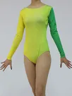 Women Yellow Green Skinny Lycra Spandex Zentai Skinsuit Leotard