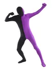 Purple and Black Split Second Skin Full Body Lycra Spandex Zentai Catsuit Skinsuit