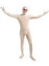 Unisex Off-white Open Face Bodysuit Unicolor Lycra Skinsuit Spandex Catsuit Zentai Unitard Second-skin Clothing Unisex Off-white Open Face Bodysuit Unicolor Lycra Skinsuit Spandex Catsuit Zentai Unitard Second-skin Clothing