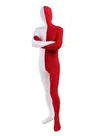 Red White Split Costume Lycra Spandex Second Skin Full Body Zentai Catsuit Skinsuit Red White Split Costume Lycra Spandex Second Skin Full Body Zentai Catsuit Skinsuit