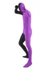 Purple and Black Split Second Skin Full Body Lycra Spandex Zentai Catsuit Skinsuit