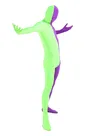 Green Purple Split Costume Lycra Spandex Second Skin Full Body Zentai Catsuit Skinsuit