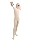Unisex Off-white Open Face Bodysuit Unicolor Lycra Skinsuit Spandex Catsuit Zentai Unitard Second-skin Clothing Unisex Off-white Open Face Bodysuit Unicolor Lycra Skinsuit Spandex Catsuit Zentai Unitard Second-skin Clothing