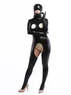 Black Crotchless Wet Look Zentai Shiny Metallic Hollow Out Catsuit Second-skin Clothing Black Crotchless Wet Look Zentai Shiny Metallic Hollow Out Catsuit Second-skin Clothing