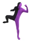 Purple and Black Split Second Skin Full Body Lycra Spandex Zentai Catsuit Skinsuit