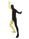 Black Yellow Split Costume Lycra Spandex Second Skin Full Body Zentai Catsuit Skinsuit