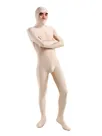Unisex Off-white Open Face Bodysuit Unicolor Lycra Skinsuit Spandex Catsuit Zentai Unitard Second-skin Clothing Unisex Off-white Open Face Bodysuit Unicolor Lycra Skinsuit Spandex Catsuit Zentai Unitard Second-skin Clothing