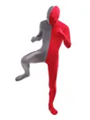 Grey Red Second Skin Full Body Lycra Spandex Zentai Catsuit Skinsuit