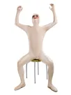 Unisex Off-white Open Face Bodysuit Unicolor Lycra Skinsuit Spandex Catsuit Zentai Unitard Second-skin Clothing Unisex Off-white Open Face Bodysuit Unicolor Lycra Skinsuit Spandex Catsuit Zentai Unitard Second-skin Clothing