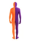 Orange Purple Split Costume Lycra Spandex Second Skin Full Body Zentai Catsuit Skinsuit