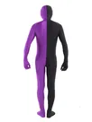 Purple and Black Split Second Skin Full Body Lycra Spandex Zentai Catsuit Skinsuit