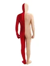 Red Pink Second Skin Full Body Split Lycra Spandex Zentai Catsuit Skinsuit