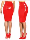 Red Nature Latex Skirt Woman Sexy Second Skin Short Skirts Latex Skirts