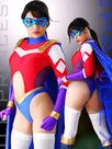 Second Skin Women Superman Stretch Gymnastics Cosplay Zentai Skinsuit Leotard with Eye Mask