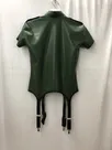 Second Skin Natural Latex Army Green Men Short Sleeve Latex Shirt