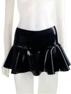 Second Skin Women Wetlook PVC Latex Look High Waisted Skater Mini Skirt Wet Look Shiny Pleated Skirt
