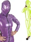 Long Sleeve Catsuit Zentai Second-skin Clothing High Waist Elastic Wet Look Skinsuit Wetlook Unitard PVC Zip Front Hooded Bodysuit Long Sleeve Catsuit Zentai Second-skin Clothing High Waist Elastic Wet Look Skinsuit Wetlook Unitard PVC Zip Front Hooded Bodysuit