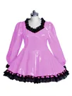 Second Skin Women Dress Lace Latex Look Wet Look Dress Maid Wetlook PVC Sexy Costumes Lockable Lolita Long Sleeve Dress Second Skin Women Dress Lace Latex Look Wet Look Dress Maid Wetlook PVC Sexy Costumes Lockable Lolita Long Sleeve Dress