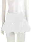 Second Skin Women Wetlook PVC Latex Look High Waisted Skater Mini Skirt Wet Look Shiny Pleated Skirt
