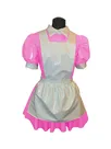 Second Skin Male Sissy Wetlook PVC Dress French Maid Dress Puff Sleeve Maid Servant Uniform Second Skin Male Sissy Wetlook PVC Dress French Maid Dress Puff Sleeve Maid Servant Uniform