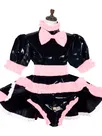 Second Skin Cross-dresser Wetlook PVC Dress Lockable Panties French Maid Dresses Sweet Lolita Dress Second Skin Cross-dresser Wetlook PVC Dress Lockable Panties French Maid Dresses Sweet Lolita Dress