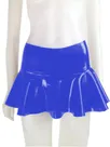 Second Skin Women Wetlook PVC Latex Look High Waisted Skater Mini Skirt Wet Look Shiny Pleated Skirt