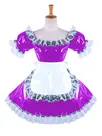 Second Skin Lolita Wetlook PVC French Maid Dresses Lockable Sissy Dress with Apron
