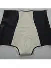 Second Skin Natural Latex Women Underwear Spliced Crotch Zipper Latex Slim Briefs Shorts