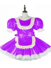 Second Skin French Maid Sissy Dress Uniform Anime Cosplay Sweet Lolita Wetlook PVC Dress Second Skin French Maid Sissy Dress Uniform Anime Cosplay Sweet Lolita Wetlook PVC Dress