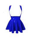 Second Skin Women Gothic Wetlook PVC Sleeveless Spaghetti Strap Dress Women Mini Pleated Lady Bodycon Dress