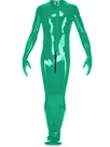 Adults Zentai Second-skin Full Body Bodysuit Front Zipper Open Crotch Wet Look Skinsuit Shiny Wetlook Unitard PVC Latex Look Bondage Bodysuit