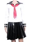 Second Skin White Schoolgirl Wetlook PVC Uniform Japanese Class Navy Sailor Students Dress