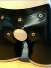 Second Skin Natural Latex Short Pants with Cod piece Crotch Hole Back Zipper Second Skin Natural Latex Short Pants with Cod piece Crotch Hole Back Zipper