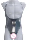 Second Skin Wet Look Shiny Metallic Dew Chest Backless Leotards Jumpsuit Men Hollow-out Outfit Suspenders Bodysuit Second Skin Wet Look Shiny Metallic Dew Chest Backless Leotards Jumpsuit Men Hollow-out Outfit Suspenders Bodysuit
