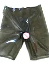 Second Skin Balck Transparent Latex Shorts Men Natural Latex Underwear with Two Condoms Second Skin Balck Transparent Latex Shorts Men Natural Latex Underwear with Two Condoms